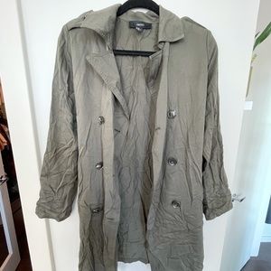 Forever 21 Long Grey Trench Coat